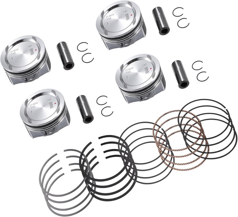 Partuto No.25198520 / Inner/Engine Piston and Pin and Snap Ring for Chevy Cruze 1.4L L4 2011-2016 / Piston Rings Kit/Metal / 1 Set/Silver Tone Replacement - Image 1